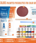 Ceramic Tile Repair Kit for Chips and Cracks Color Matched Porcelain Tile Repair Filler with Superior Adhesion Home DIY Patch Kit for Floors and Walls Easy Color Match for Tiles Including Chip and Hole Restoration, showing contents including pigments, tubes A and B, and tools.