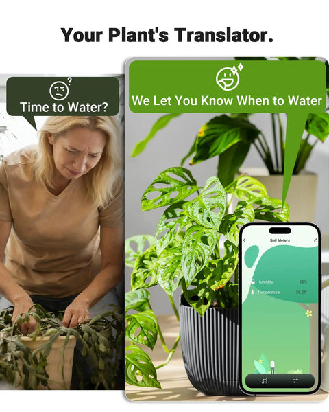 Smart WiFi Soil Moisture Meter For Plants With App Alerts No Guesswork 2 In 1 Sensor Tracks Moisture And Temperature Remotely Real Time Data For Indoor Outdoor Gardening And Houseplant Care, app screen