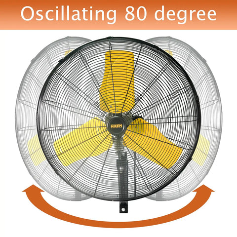 Beefed-Up Industrial 24-Inch Oscillating Wall Fan With 8900 CFM High Velocity, Heavy Duty Shop Fan, 80 Degree Oscillation