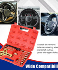 Harmonic Balancer Steering Wheel Puller Kit 13 Piece Set For Auto Maintenance Gearhead Favorite with case and components