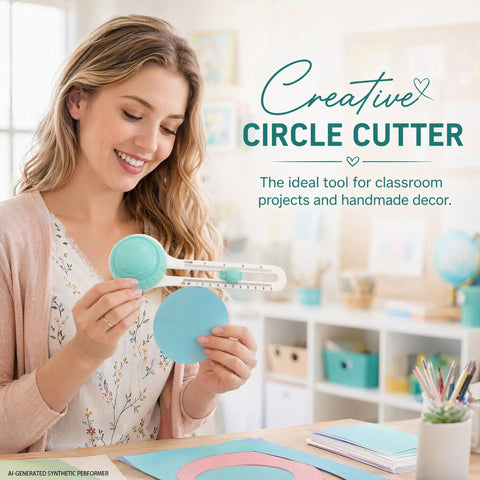 Adjustable Circle Cutter For Crafts And Scrapbooking Super Precise Round Paper Trimmer Punch Alternative with blue cardstock.