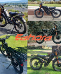 Heavy Duty Dual Motor Electric Bike For Adults Blazing 50 Mph with 26 Inch Knobby Fat Tires on diverse terrain.