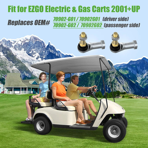 Golf Cart Tie Rod End Ball Joint Kit For TXT 2001 Up Electric And Gas 2 Piece, EZGO TXT steering ends