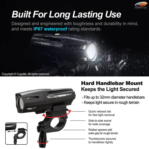 1,200 Lumen USB Rechargeable Bike Light With 9 Night And Day Modes IP67 Waterproof Headlight For Road Mountain And Commuter Bikes Long Range Beam Beefed Up Wide Coverage Built For Tough Night Rides