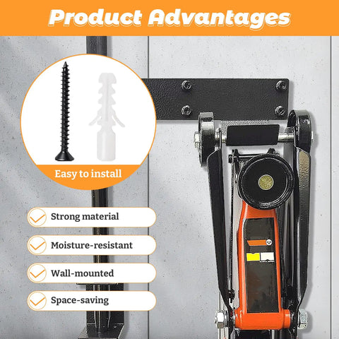 Floor Jack Stand Wall Mount Rack Organizer For Car Hydraulic Trolley Jacks And Stands, Universal Wall Hanger Holder, installed