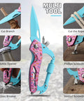 Six In One Carabiner Multitool With Folding Knife And Bottle Opener Glass Breaker Phillips And Flathead Screwdrivers EDC Survival Gear