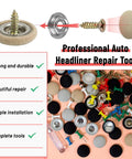 65 Set Car Roof Headliner Repair Kit With 262 Pcs Auto Roof Snap Rivets Retainer For Interior Ceiling Cloth Fixing Tools