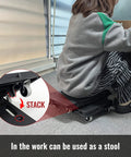 Person using Heavy Duty Furniture Dolly With Interlocking 4 Wheel Flat Dollies 16 X 11 Inches 500 LB Capacity as a stool