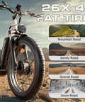 4000W Dual Motor E Bike With 52V 1040Wh Battery, Built For Tough Trails, Blazing To 38 MPH And Pushing 105 Mile Range, 26 inch fat tire