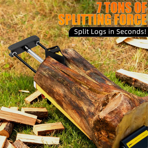 Tough As Nails 7 Ton Electric Wood Splitter With 15 Amp Hydraulic Motor And Detachable Cross Blade For Effortless Backyard Firewood Prep And Hardwood Logs