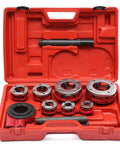 BSTP Ratchet Pipe Threader Kit Set Three Eighths Inch To Two Inches Manual Pipe Threading Tool With Seven Size Options in red case