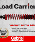 Rear Towing Load Carrier With Heavy Duty Shock Absorbers chromed piston rods by Gabriel, features rust inhibition and lubrication.