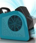Blue 355 CFM Beast Air Mover Blower Fan for carpet drying and ventilation, 3 speeds, side view showcasing handle and vent design.