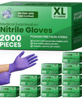Front view of Safe Way XL Nitrile Gloves box set, 2000 pieces, powder-free, non-sterile