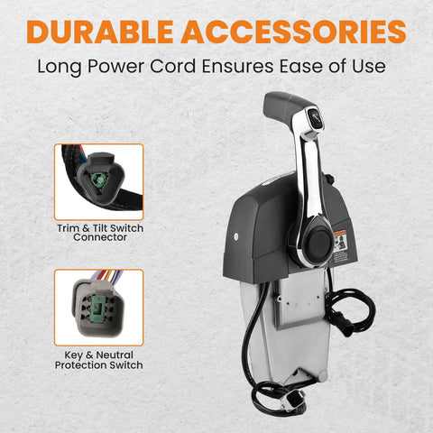 Outboard Throttle Control Kit With No Fuss Remote Gear For Johnson Evinrude 1996 And Up Boats Includes Fast Idle Button