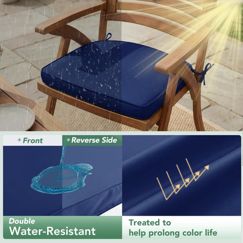 Comfy Outdoor Chair Cushions Set Of 4 Waterproof Patio Cushions With Removable Covers 17 X 16 Inches Non Slip D Shaped 2 Inch Thick