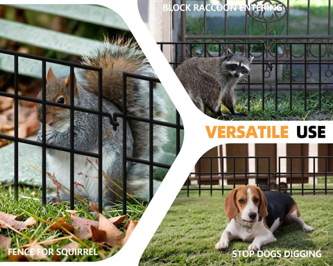 45.33 Feet No Dig Animal Barrier Fence With 32 Panels For Garden And Yard Keeps Pets And Rabbits Out 13 Inch High Metal Fence