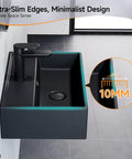 Bathroom Wash Basin(45 * 31 * 13cm) - Countertop/Wall-Mounted Recular Sink (Black) with ultra-slim edges and minimalist design