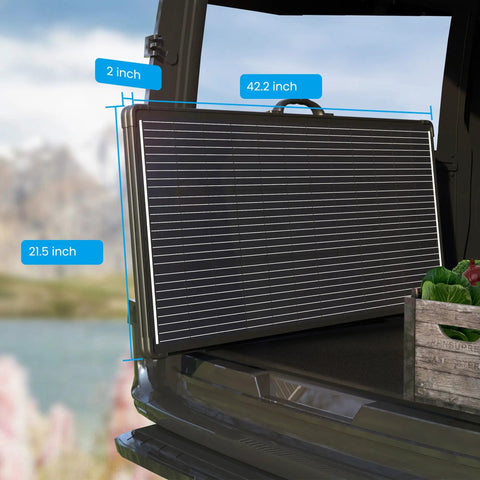 Portable 200W Solar Panel Kit Foldable Monocrystalline Suitcase With 20A Waterproof Charge Controller And Plug And Play Battery
