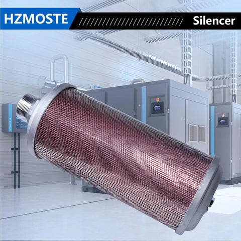 Exhaust Silencer For Air Compressors Dryers And Vacuum Pumps 1-1/2 Inch NPT Male Interface Heavy Duty Metal Housing