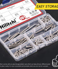 Top Shelf Stainless Steel Button Head Torx Security Screws With T20 Bit, M4 Assortment Kit, 100 Pcs Tamper Proof Fasteners in organized storage box.