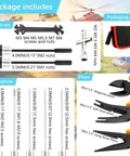 All In One 12 Piece RC Car Repair Tool Kit With Hex Screwdrivers Pliers Wrenches Nut Drivers And Phillips And Flat Screwdrivers For RC Cars Drones Helicopters Planes And Boats Pro Grade Turnbuckle Wrenches And Locknut Sleeve Included in packaging with tools shown.