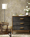 4 Pack Antique Zinc Alloy Cabinet Pulls With 3 Inch Hole Centers Brass Finish on dresser in vintage living room setting