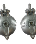 Pair of 4-inch Beefy Snatch Block Wire Rope Pulley For Yard Rigging Heavy Duty Yarding Block, grease fitted, 1.5-4.5 tons capacity