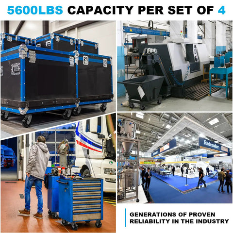 Heavy Duty Industrial Casters With Phenolic Wheels For Tough Jobs High Temperature Range Minus Fifty To Two Hundred Fifty Degrees Fahrenheit Half Inch Roller Bearings Non Marking 8 Inch By 2 Inch Caster Set 5600 Lbs Load Capacity Pack Of Fifty on equipment in industrial settings