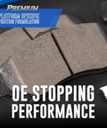 Front ceramic brake pads, Bendix SBC1084, gray friction material for select Chrysler, Dodge, Ram, Mitsubishi models