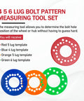 Lug Bolt Pattern Measuring Tool Kit For 4 5 6 Lug Patterns Wheel Pattern Template Set Of 4 in various colors