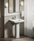Archer Pedestal Base in White For Vitreous China Bathroom Lavatory Upgrade That Feels Right With Archer Basin Sets And All The Related Accessories K 2357 0 One Size in a modern bathroom setting