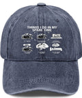 Funny Things I Do In Spare Time RV Camper Hat For Men Navy Washed Distressed Chill Outdoor Cap For Travel Camping Hiking And Everyday Style Gift For Adventure Seekers And Casual Dresser Fans