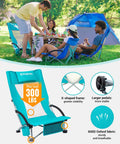 Low Beach Chairs 2 Pack Folding Portable Chairs For Adults Ultra Wide Ergonomic High Back Seat 300 Lb Capacity Heavy Duty Outdoor Gear With Carry Bag For Lawn Camping Picnics
