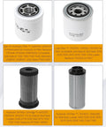 All In One Filter Service Kit For S450 S510 S530 S550 S570 S590 S595 S630 S650 And T450 T550 T590 T595 T630 T650 Heavy Duty Replacement Parts 7221933 7286322 7012303 7221934 7343102 702358 showing filters on white background