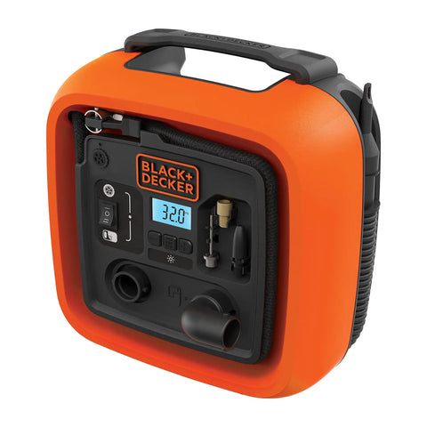 12V DC Multipurpose Inflator With Digital Gauge, High-Volume For Air Mattresses And Rafts, High-Pressure For Car And Bike Tires