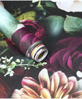 Roll of Peel And Stick Floral Wallpaper Rose Daisy Removable Mural for Walls in black, pink, purple wild garden pattern