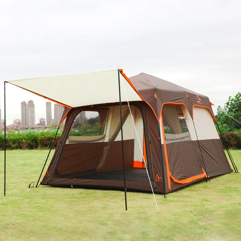 Instant Family Cabin Tent With Two Rooms And Three Doors Mesh Windows Waterproof Double Layer Design Easy Setup In 60 Seconds
