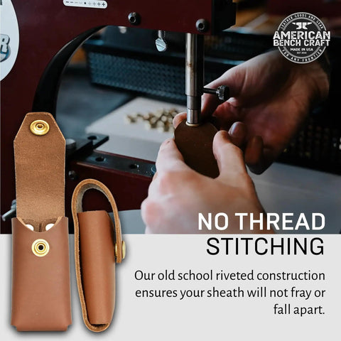 Artisan crafting Tan Leather Multitool Holster For Suspension And Suspension NXT Belt Clip Pouch, solid brass rivets visible
