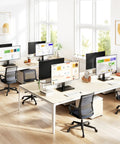 Office setup with multiple Free Standing Monitor Stand With VESA Mount For 13 To 32 Inch Screens, height adjustable desk risers.