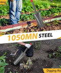 Deep Digging Spade For Garden And Yard Work Narrow Shovel With Serrated Edge In Use For Planting And Digging Roots