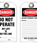 Heavy Duty Lockout Tagout Safety Tags Danger Do Not Operate Message Printed On Rigid Plastic With Eighty Pound Pull Strength For Legit Osha Compliance Pack Of Ten
