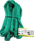 Green 8ft Endless Round Polyester Rigging Sling For Industrial Lifting And Rigging, Heavy Duty, Double Ply Cover, 5,300 Lb Vertical