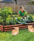Arch Garden Fence Panels 22 Inch High No Dig Rustproof Metal Fence With Ground Stakes 11 Ft Total Length Set for garden use