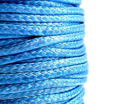 Beefy 2mm 100 Percent Spectra Spearfishing Line For Speargun Reels And Shooting 1000 Lb Working Load Minimal Stretch Ultra Strong UV Resistant 150 Foot Blue Spool close-up