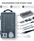 All-In-One 115-In-1 Precision Screwdriver Set With 100 Bits And Opening Tools, rugged case, engineered for electronics repair