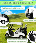 Straight Fire Golf Theme Cake Topper Set For Birthday Parties featuring a mini golf cart model with detailed design on grass.