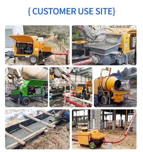 Heavy Hitting Mini Portable Hydraulic Concrete Pump Built Legit For Job Sites With Smooth Cement Delivery and Fully Customizable Configurations For Skilled Trades Pros Demanding Zero Hassle Reliability in use on construction site