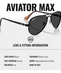 RB3925 Pilot Shape Polarized Sunglasses For Men And Women With Black Frame And Polarized Lenses All Day Everyday Wear Ready Includes Official Eyewear Kit For Formal And Casual Styles, displayed on white background with lens and fitting details.