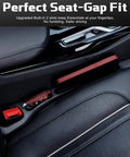 4 Piece Car Seat Gap Filler Organizer With Dual Slot And Belt Slot For Cars SUVs And Trucks Anti Drop Gap Blocker in black interior